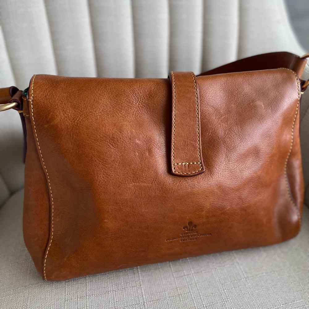 Dooney & Bourke FLORENTINE Hobo Handbag -LIBBY LEATHER INTERIOR Natural Brown - Picture 4 of 12